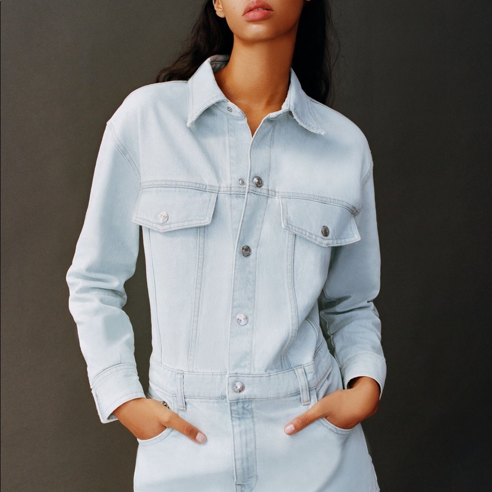 NEW NWT Zara Denim Short Mini Dress Medium 8197/079